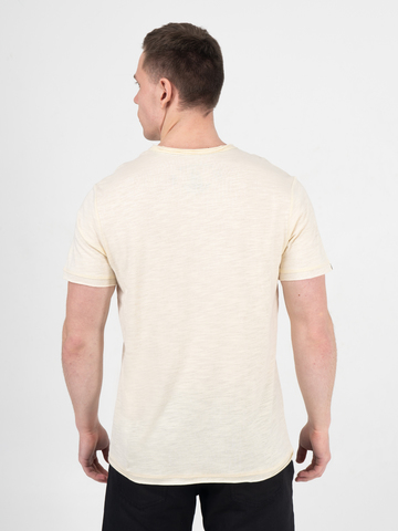 Мужская футболка «Великоросс» цвета слоновая кость круглый ворот
