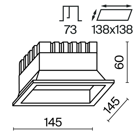 Встраиваемый светодиодный светильник Maytoni Okno DL056-18W3-4-6K-W