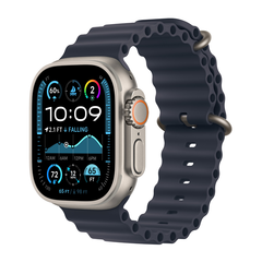 Apple Watch Ultra 2 (2024) 49mm Natural Titanium Case with Navy Ocean Band