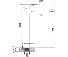 Смеситель для раковины высокий BELZ B11709-7 латунь, черный