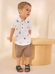 Поло и шорты в комплекте для мальчика Next AG8-738, Белый, Коричневый