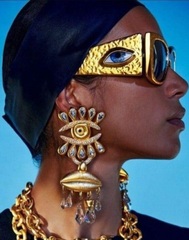 Серьги длинные Schiaparelli с подвесками кристаллами