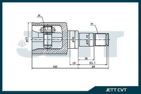 ШРУС внутренний JETT V40-8219