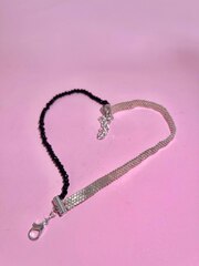 Браслет черно-серебристый