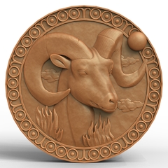 Силиконовый молд № 399 медальон Козерог 6 см