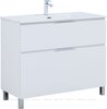 Aquanet 345671 Тумба с раковиной Алвита new 100 (Flat) напольная 2 ящ. цв. белый матовый (345671)
