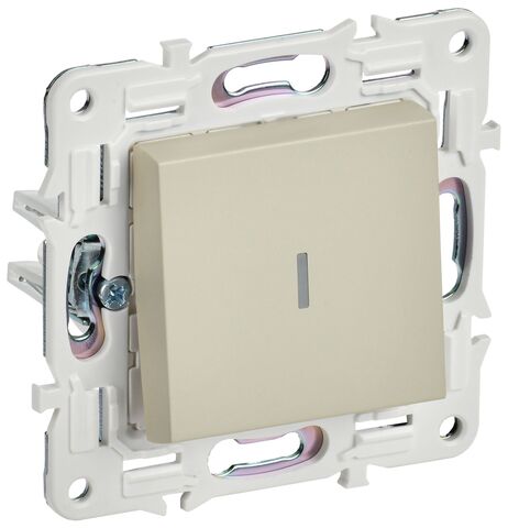 SKANDY Выключ. 1-кл. прох. с инд. 10А SK-V08B беж. IEK