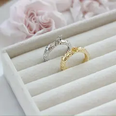 Кольцо с петелькой и штырьком для вклейки, регулируемое, позолота, Д072