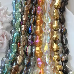 Бусины стеклянные, красный, фриформ 22*13 мм, 1 бусина, МК038