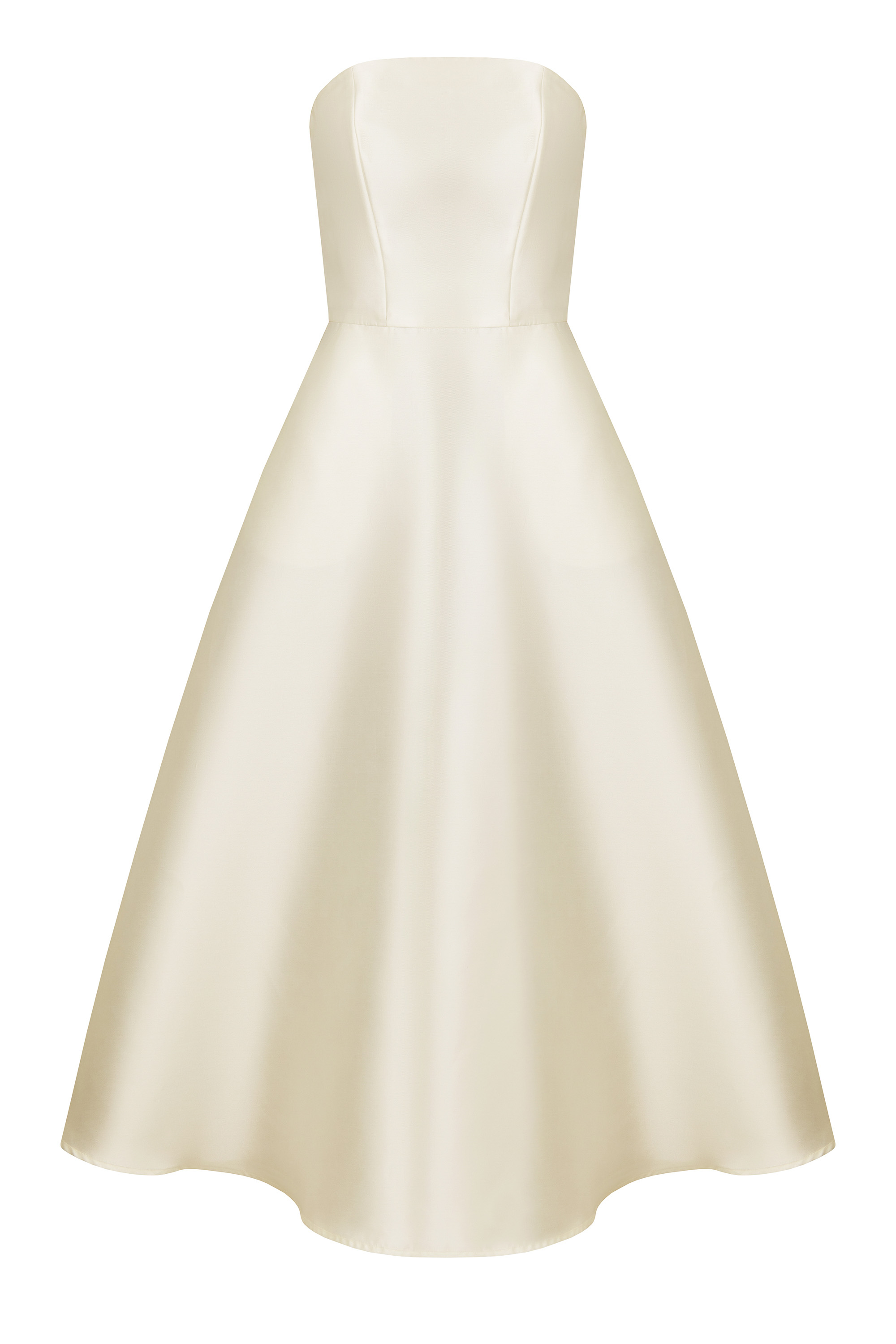 Платье миди с лифом бандо