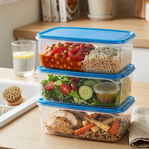 Набор контейнеров 23х16х8 с крышкой для сыпучих продуктов 3 шт, полипропилен