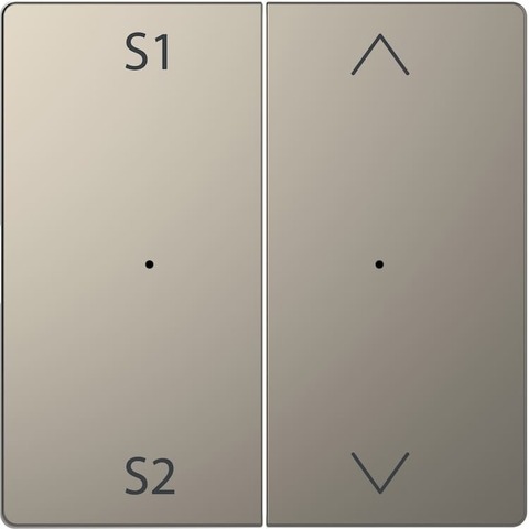 Клавиша двойная с символом S1/S2 и вверх/вниз. Цвет Никель. Merten D-Life System Design. MTN5227-6050