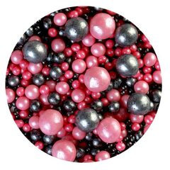 Шарики кранч Розовый, черный микс  100 гр.