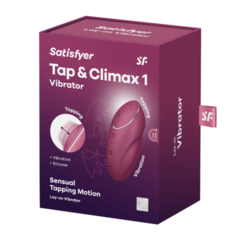 Клиторальный стимулятор с вибрацией Satisfyer Tap&Climax 1 бордовый