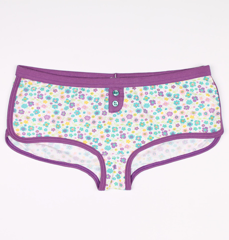 Трусы-шортики Sanetta в цветочек с контрастным кантом