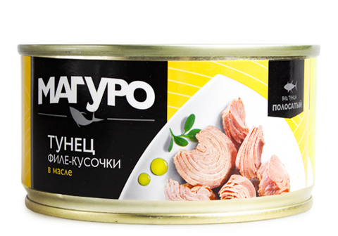 Тунец полосатый филе-кусочки в масле МАГУРО, 170г купить в СПб c ...