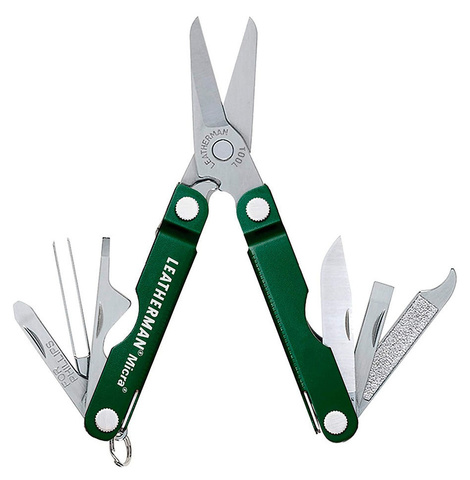 Мультитул Leatherman Micra 65 mm, 10 функций, зелёный (64350181N)