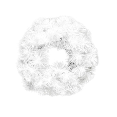 Венок новогодний - 10 белый с блеском, d-35 см. ВН-10