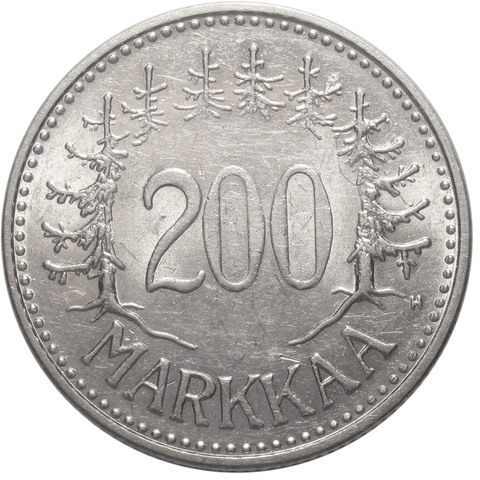 200 марок. Финляндия. 1956 год. AU. Серебро