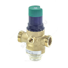 Регулятор давления мембранный латунь D06F Ду 20 Ру16 3/4" НР/"американка" Рн=1,5 - 6бар с выходом под манометр и шкалой регулирования Honeywell-Braukmann D06F-3/4A