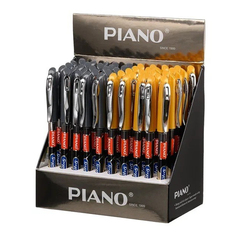 Ручка шариковая, масляная, Piano, синие чернила, серия "Piano Superb",цветной корпус ассорти, 50 шт