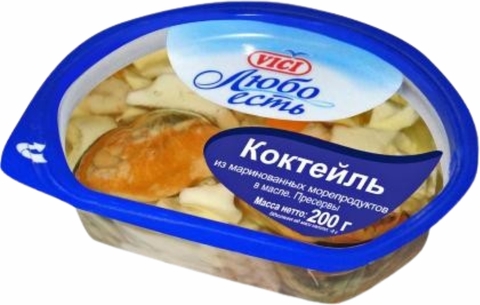 Коктейль VICI ЛЮБО ЕСТЬ из морепродуктов в масле охл 200 г РОССИЯ