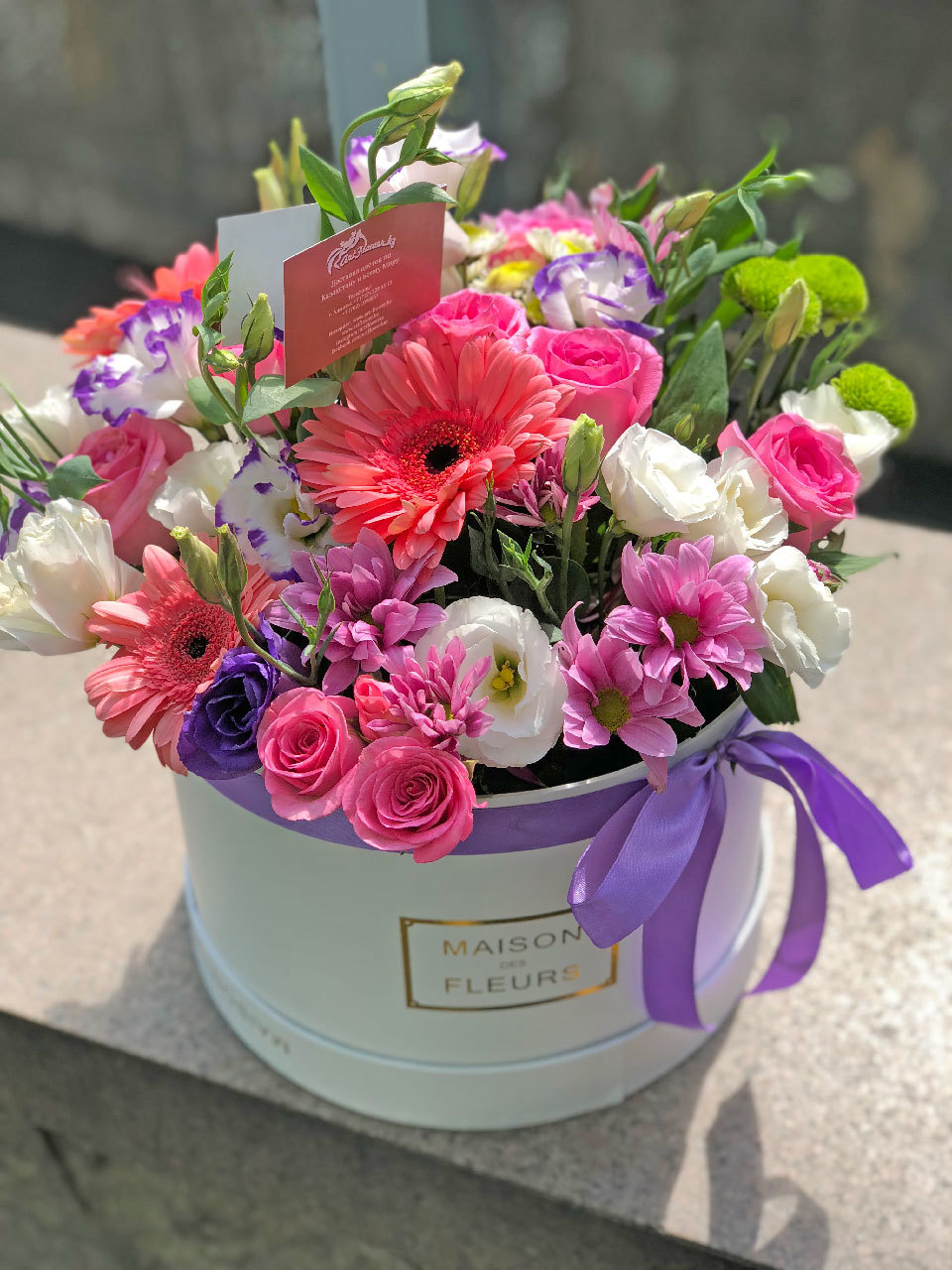 Цветы на день рождения в коробке