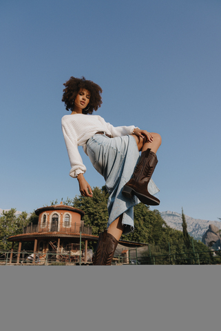 Казаки миди из натуральной замши и кожи POCAHONTAS