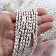 Жемчуг Майорка рис, имитация жемчуга, 4*6 мм, 1 нить, МА049