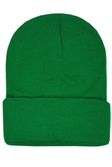 Шапка с подворотом зеленая