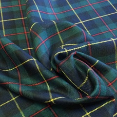Мерный лоскут 1,05 м шерсть тартан клетка  зеленая 3169