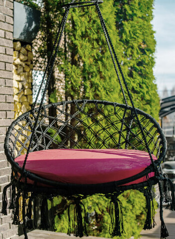 АРУБА подвесное кресло (черный) в комплекте с беж/кор подушкой (без каркаса)