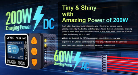 Зарядное устройство SkyRC B6AC neo 10А 200W(DC)/60W(AC) LiPo 6S