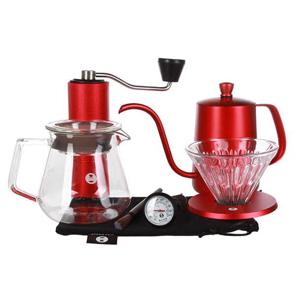 Набор для заваривания кофе Timemore C2 PourOver Set (Fish03) Limited Festival Red