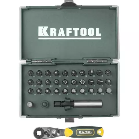 KRAFTOOL  X-Drive 33 шт, Набор кованых торсионных бит (26065-H33)