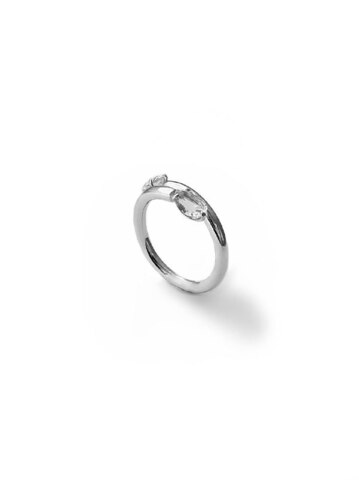 Серебряное кольцо «Лед» с каплями хрусталя
