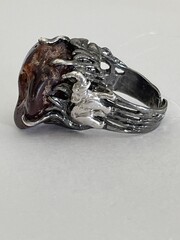 Гессонит (кольцо из серебра)