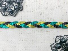 Тесьма декоративная косичка люрекс, ш. 1 см