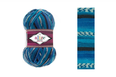 ALIZE "SUPERWASH COMFORT", 75% шерсть, 25% п/а, 100 гр, 420 м, Голубой/синий