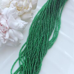 Бусины стеклянные зелёные круглые 2 мм, К191