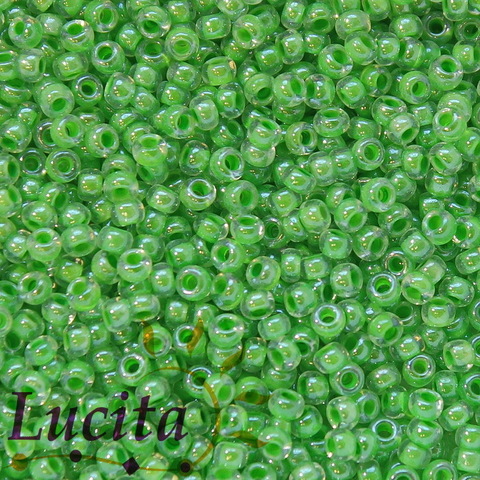 38156 Бисер 10/0 Preciosa Кристалл блестящий с зеленым центром