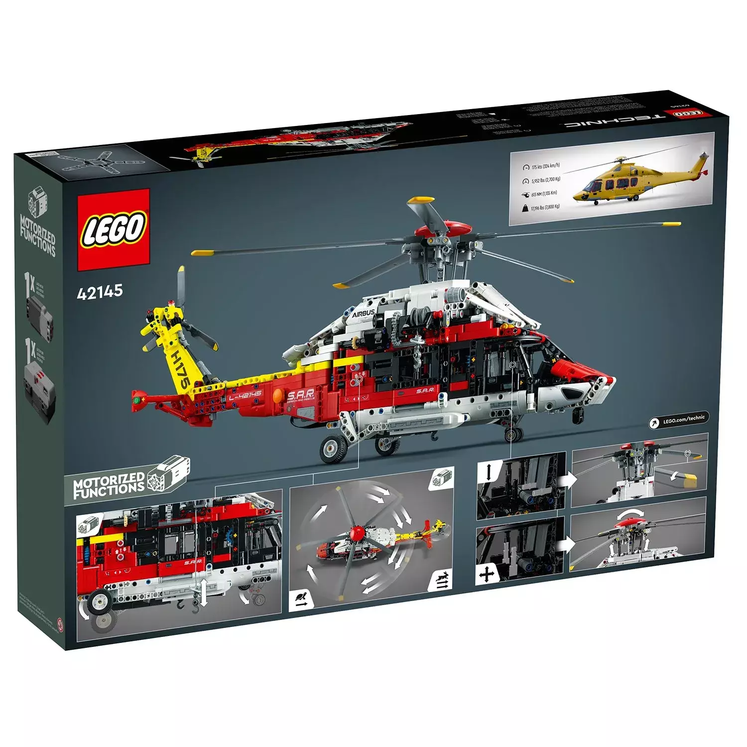 LEGO Technic: Спасательный вертолет Airbus H175 42145 - купить по выгодной  цене | Интернет-магазин «Vsetovary.kz»