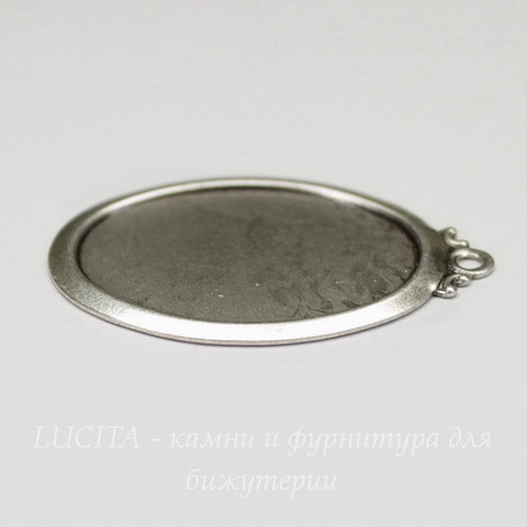Сеттинг - основа - подвеска для камеи или кабошона 25х18 мм (оксид серебра)