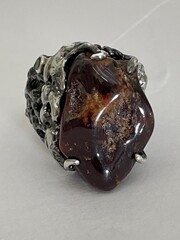 Гессонит (кольцо из серебра)