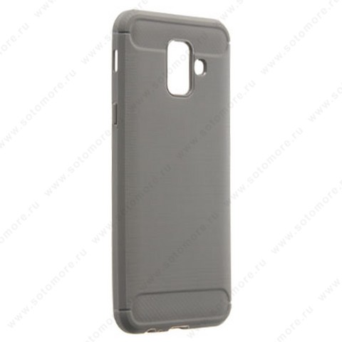 Накладка Carbon 360 силиконовая для Samsung Galaxy A6 A600 2018 серый