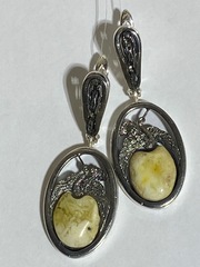 Аист (серьги из серебра)