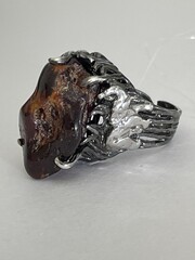 Гессонит (кольцо из серебра)