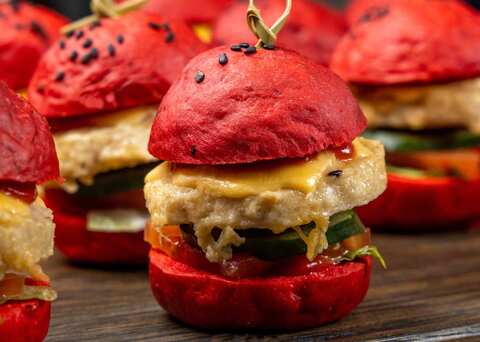 Мини-бургеры со свиной котлетой, 20 шт.