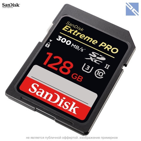 Карта памяти SanDisk 128GB Extreme Pro UHS-II SDXC 300Мб/с