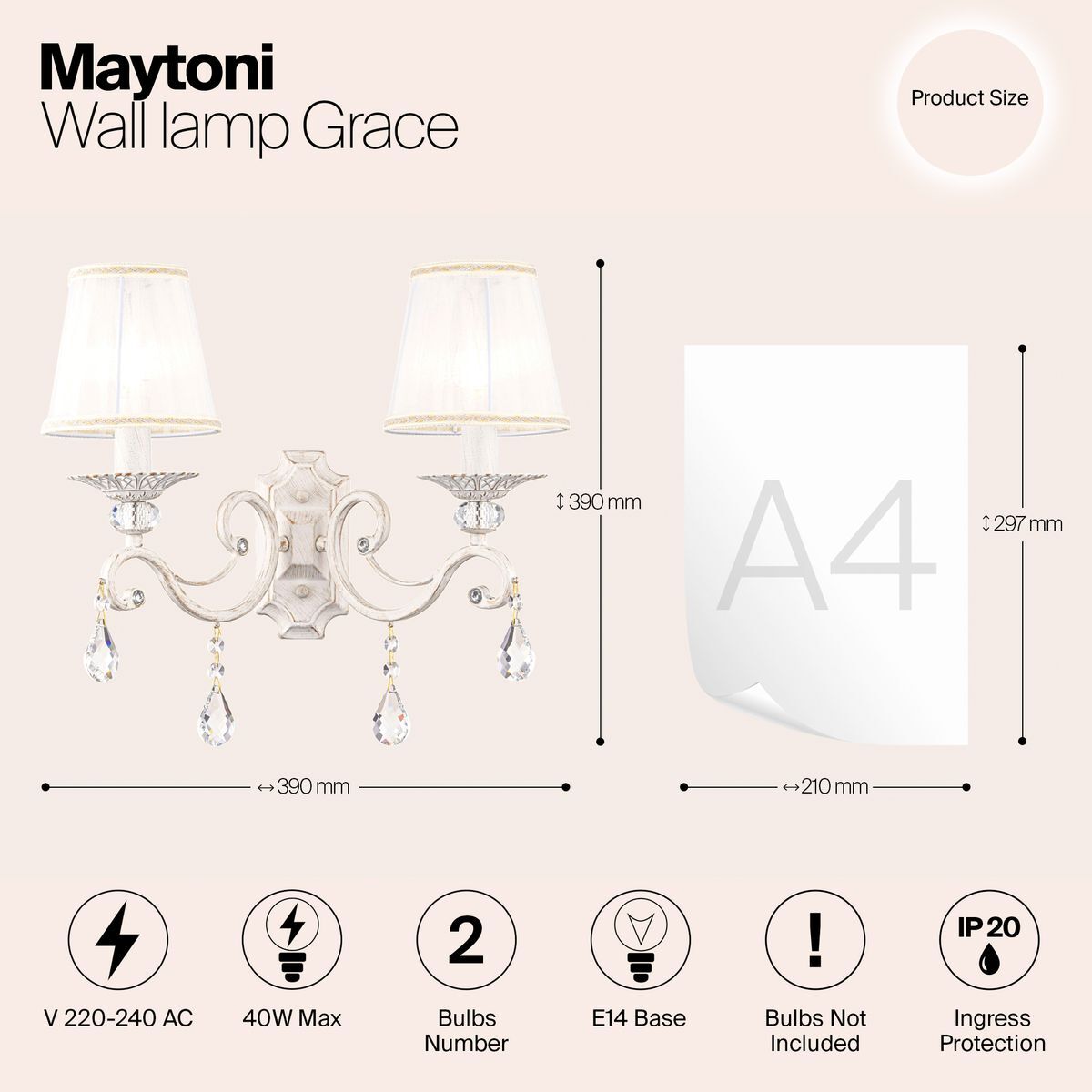 Бра Maytoni Grace ARM247-02-G